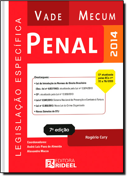 Vade Mecum Penal: Legislação Específica, livro de Rogério Cury