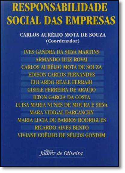 Responsabilidade Social das Empresas, livro de Carlos Aurélio Mota de Souza