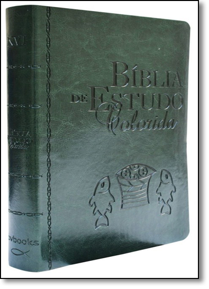 Bíblia de Estudo Colorida - Capa Verde, livro de Bv Films