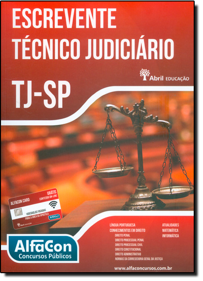 Escrevente Técnico Judiciário Tj-sp, livro de EDITORA ALFACON